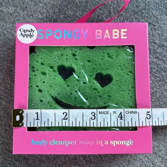 NIB Simply Southern Candy Apple Green Spongy Babe Body Cleanser Soap In Sponge - Picture 6 of 9